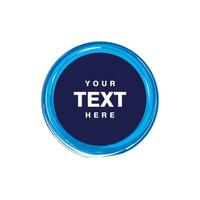 abstract blue circle brush design, circle brush with copy space for text template vector