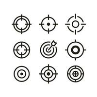 set of flat target icon illustration design, various target symbol collection with outlined style template vector