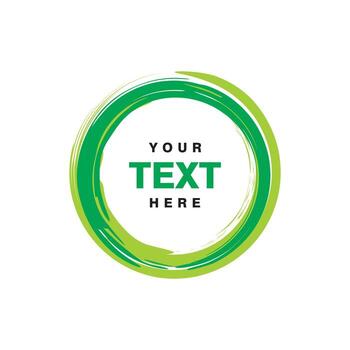 abstract green circle brush design, circle brush with copy space for text template vector