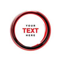 abstract red and black circle brush design, circle brush with copy space for text template vector