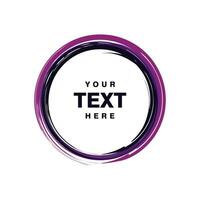 abstract purple circle brush design, circle brush with copy space for text template vector