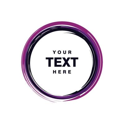 abstract purple circle brush design, circle brush with copy space for text template vector