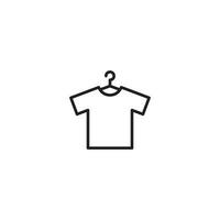 Simple Flat T Shirt Icon Illustration Design, T Shirt on Hanger Symbol with Outlined Style Template Vector