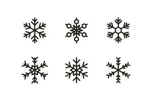 set of snowflake icon illustration design, snowflake element with outlined style template vector