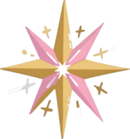 AI generated a gold and pink star with a starburst effect png