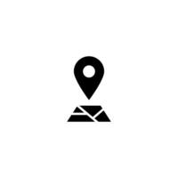 simple location icon design with map illustration, modern flat location point symbol template vector