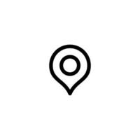 simple location icon with outlined style design, modern flat location point symbol template vector