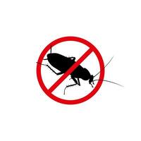 anti cockroach sign illustration vector, insect prohibition symbol vector