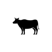 simple cow icon illustration, cow silhouette logo design vector