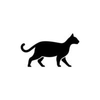 walking cat icon illustration design, cat silhouette symbol vector