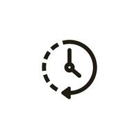 Modern Clock Icon Illustration Design, Clock Symbol With Outlined Style Template Vector