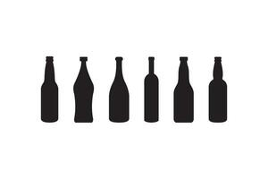 set of flat bottle icon illustration design, various bottle silhouette collection template vector