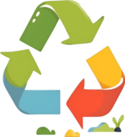 AI generated green recycling symbol png