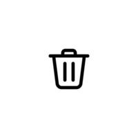 simple trash bin icon illustration design, modern trash can symbol with outlined style template vector