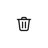 simple trash bin icon illustration design, modern trash can symbol with outlined style template vector