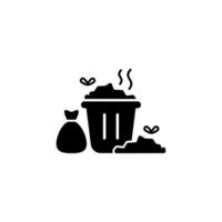 simple trash icon illustration vector, garbage symbol vector