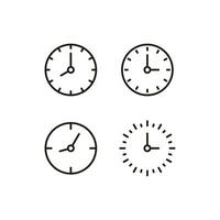 Set of Simple Clock Icon Illustration Design, Icon Symbol Collection With Outlined Style Template Vector