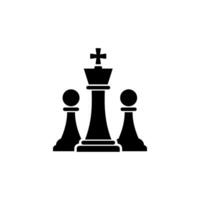 simple chess icon illustration design, king and pawn chess symbol template vector