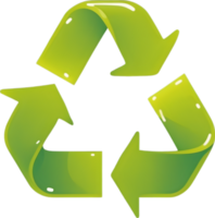 AI generated green recycling symbol png