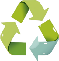 AI generated green recycling symbol png