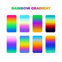 Set of Different Colorful Rainbow Gradients Vector, Trendy Linear Gradients Template vector