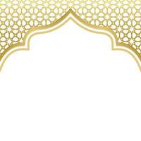 golden islamic gate background design, luxury islamic background with copy space template vector