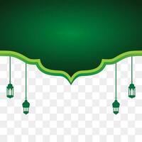 green islamic background element design, islamic mosque shape with copy space template vector