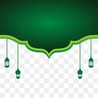 green islamic background element design, islamic mosque shape with copy space template vector