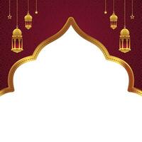 luxury red and gold islamic gate background template vector