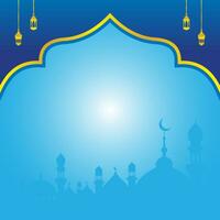 simple blue islamic background element design vector