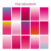 Set of Different Colorful Pink Gradients Vector, Magenta Linear Gradients Template vector