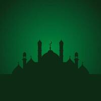 dark green islamic background element design, islamic mosque shape template vector