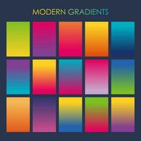 Set of Different Colorful Modern Gradients Vector, Trendy Linear Gradients Template vector