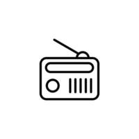 Simple Radio Icon Illustration Design, Radio Symbol With Outlined Style Template Vector