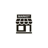 Simple Flat Market Icon Illustration Design, Silhouette Market Symbol Template Vector