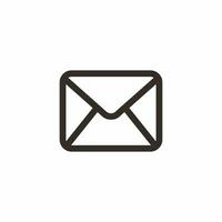 Simple Flat Black Message Icon Illustration Design, Silhouette Mail Symbol Collection with Outlined Style Template Vector
