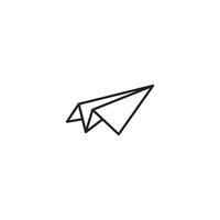 Simple Flat Paper Plane Icon Illustration Design, Paper Plane Symbol with Outlined Style Template Vector