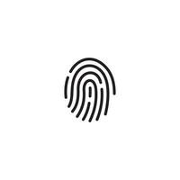 Simple Flat Fingerprint Icon Illustration Design, Fingerprint Scan Symbol Template Vector