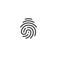 Simple Flat Fingerprint Icon Illustration Design, Fingerprint Scan Symbol Template Vector