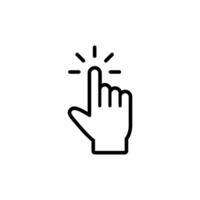 Simple Hand Cursor Icon Illustration Design, Mouse Pointer Cursor Symbol with Outlined Style Template Vector