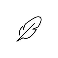 sencillo plano pluma icono ilustración diseño, silueta pluma símbolo con resumido estilo modelo vector