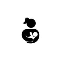 simple mom and baby icon, breastfeeding mother symbol vector