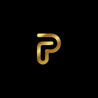 Simple Letter P Logo Design with Golden Gradient, Modern P Logo Inspiration Template Vector