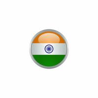 simple india flag button design, 3d india shiny icon template vector