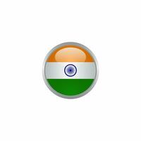 sencillo India bandera botón diseño, 3d India brillante icono modelo vector