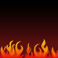 Realistic fire or flame background vector image design, hot fire on black background