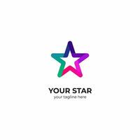 colorful star logo design template vector, star logo inspiration vector