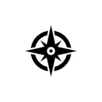 Simple Compass Icon Illustration Design, Compass Symbol With Bold Circle Shape Template Vector