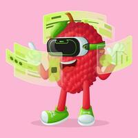 lychee character in metaverse vector