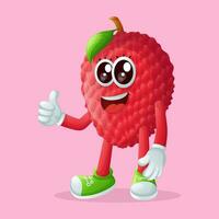 lychee character making a thumbs-up sign vector